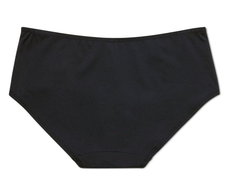 Schwarze High-Waist-Unterhose auf weißem Hintergrund.