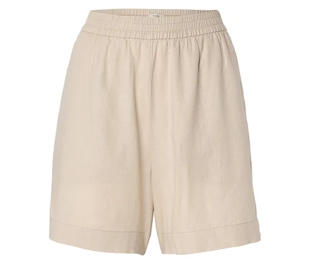 Beige Shorts mit Gummibund.