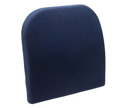 Das blaue TEMPUR® Lordosekissen steht auf einer weißen Oberfläche.