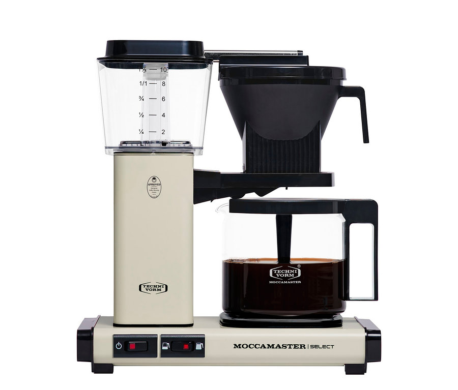 Weiße Filterkaffeemaschine »Moccamaster KBG Select«.