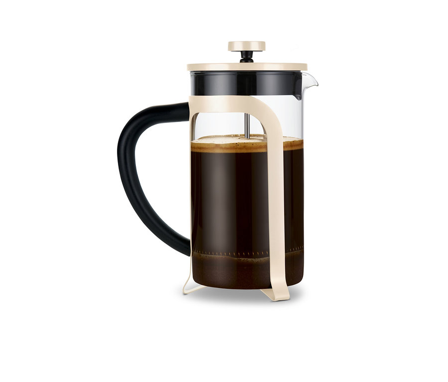 Eine Siebstempelkanne, 800 ml, 6 Tassen, friendly beige.