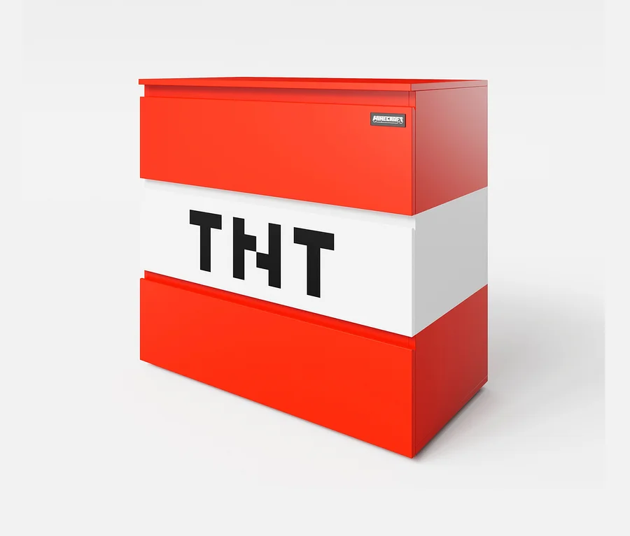 roba Minecraft Kommode im TNT-Design.