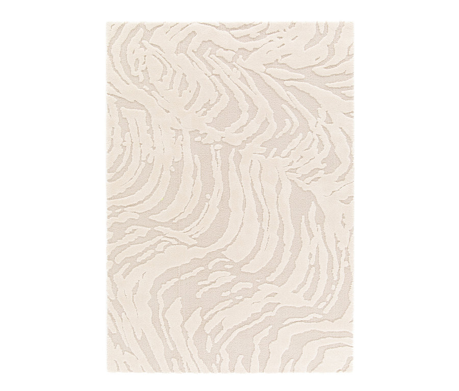 Cremefarbener Teppich »Cosmo «Waves mit gewelltem Muster.