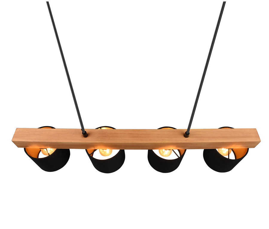 Eine schwarze Trio Pendelleuchte »Cameron« hängt an zwei Kabeln.