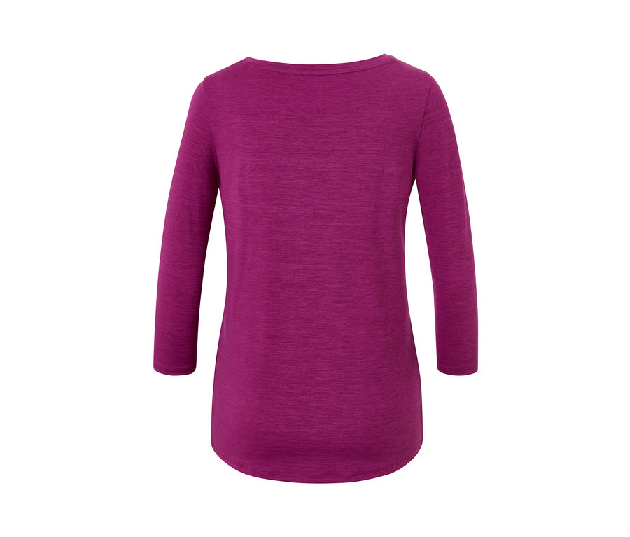 Detailaufnahme eines pinken Funktionsshirts mit 3/4-Arm.