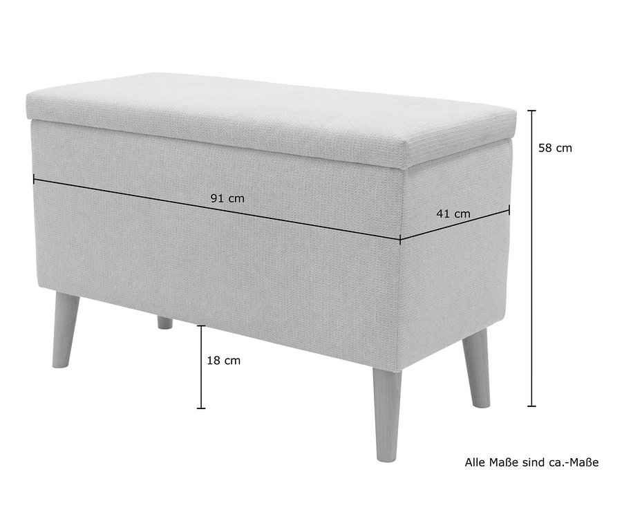 Beiger DOMO Hocker mit Staufach.