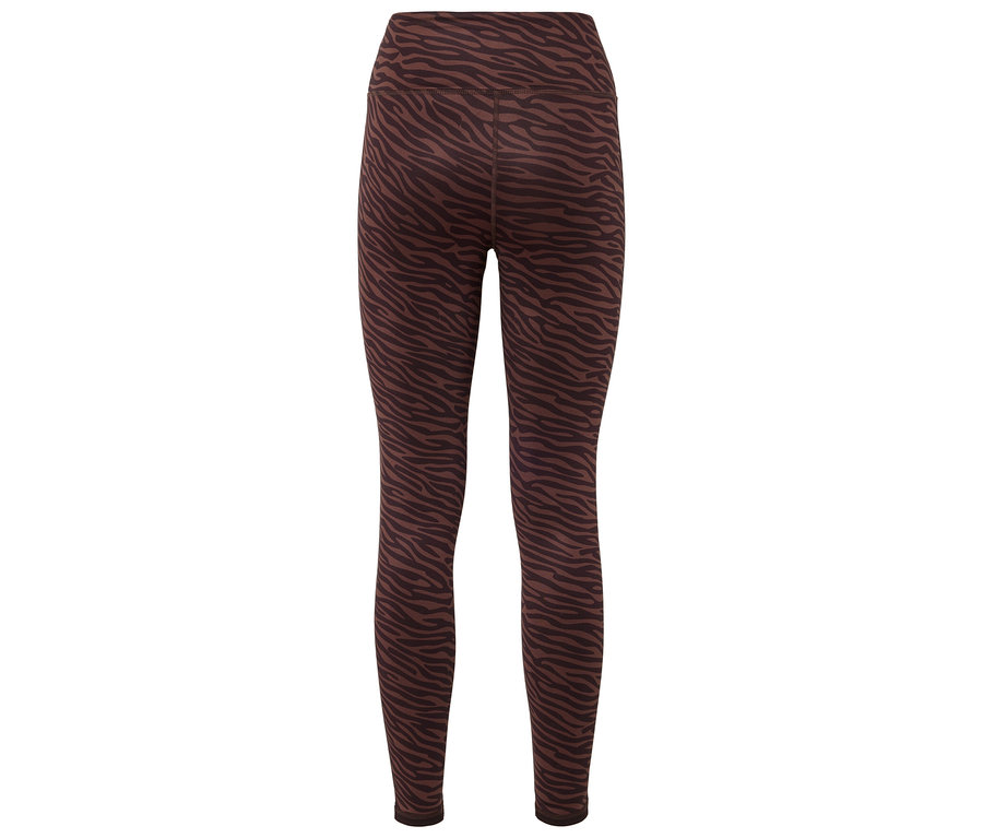 Braune Leggings mit Tiermuster.