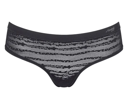Schwarzer Sloggi FREE Evolve Hipster Lace Hüftslip.