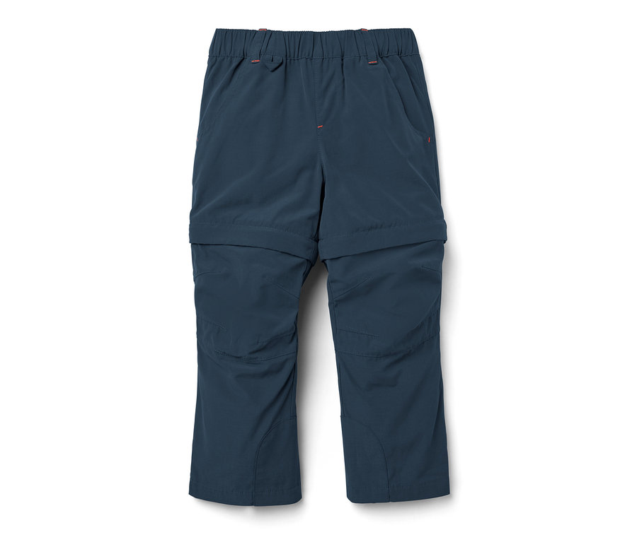 Eine marineblaue Kleinkinder-Funktionshose auf weißem Hintergrund.