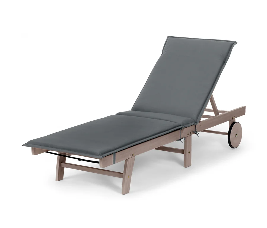 Klappbare Gartenliege Vintage Grey mit Polsterauflage Leira.