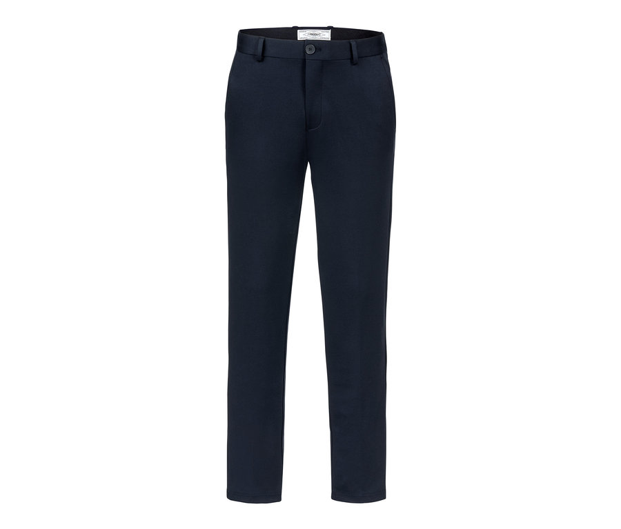 Eine marineblaue Jersey-Chino.