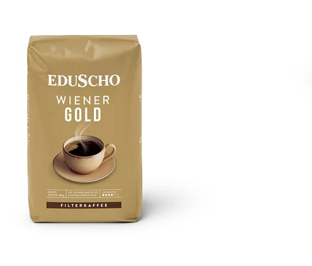 Eine Packung EDUSCHO Wiener Gold Kaffeebohnen.