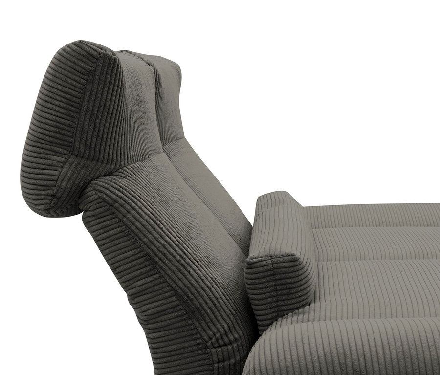 Detailansicht des grauen DOMO 2-Sitzer-Sofas »FuAR«.