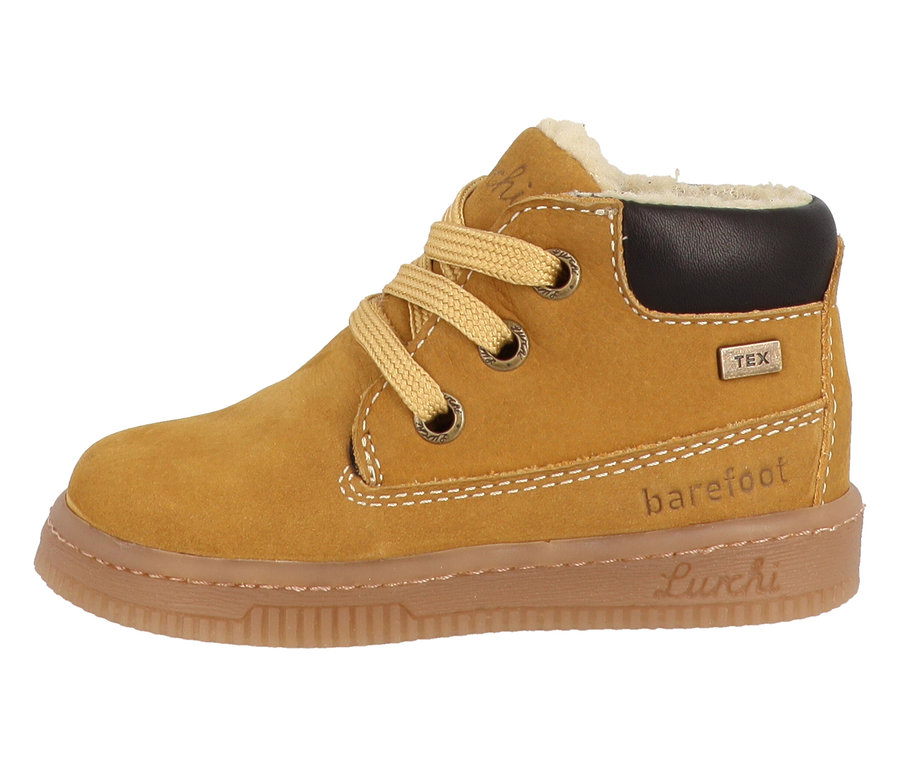 Ein brauner LURCHI »Fleximo Barefoot-TEX« Schnürstiefel.