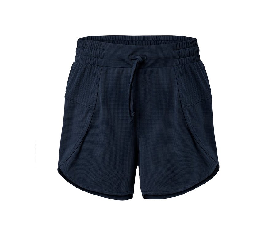 Dunkelblaue Funktionsshorts.