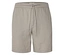 Nahaufnahme einer beigen Shorts mit Kordelzug.