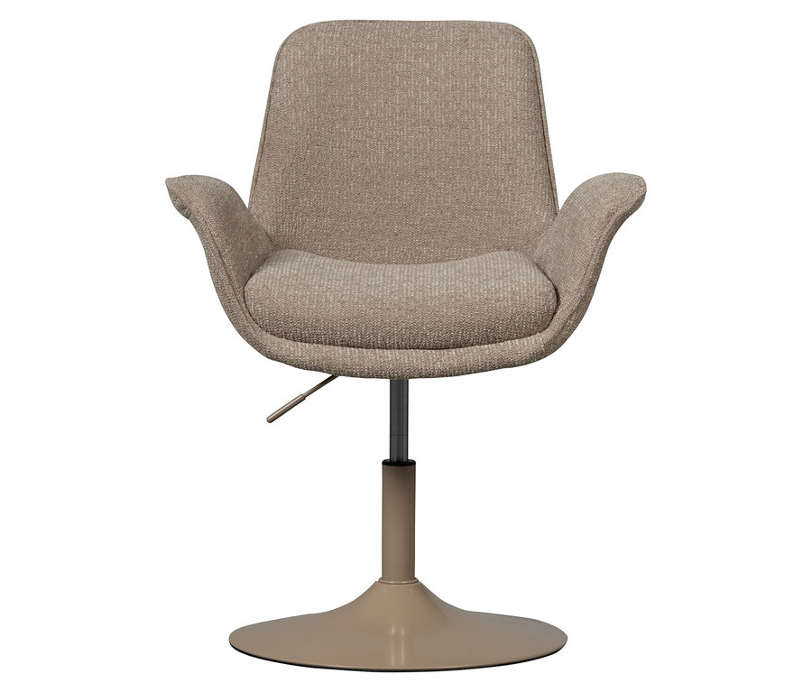 Der beige Woood »Marten« höhenverstellbare Esszimmerstuhl steht vor einem weißen Hintergrund.