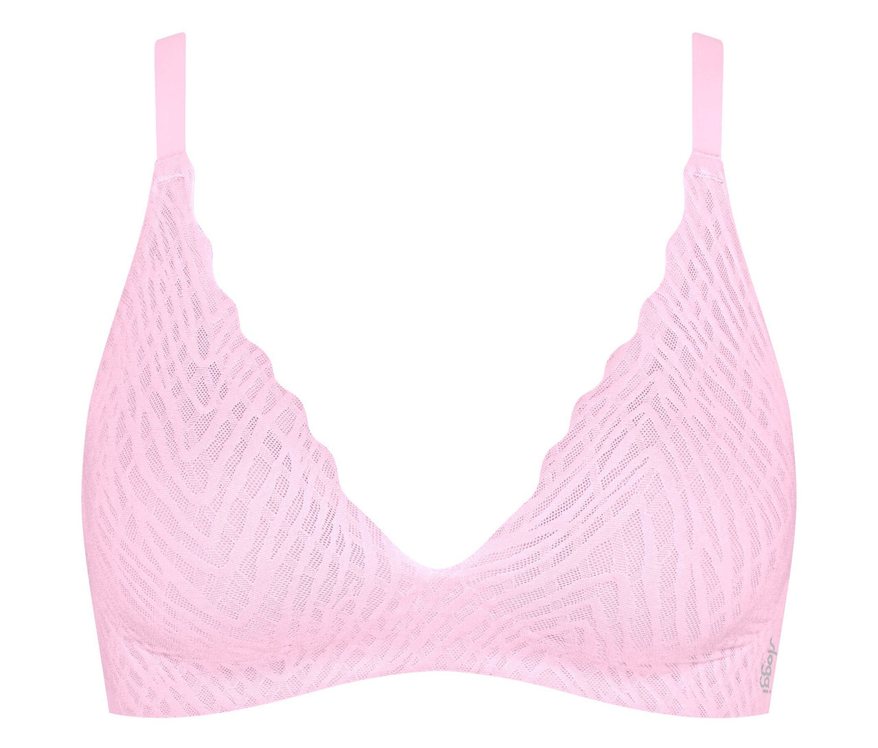 Rosa BH mit Muster auf weißem Hintergrund.