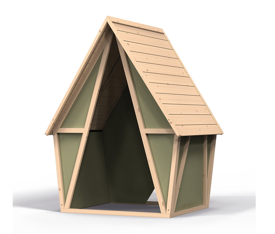 Leeres EXIT Spielhaus »Yuki 100« aus Holz.