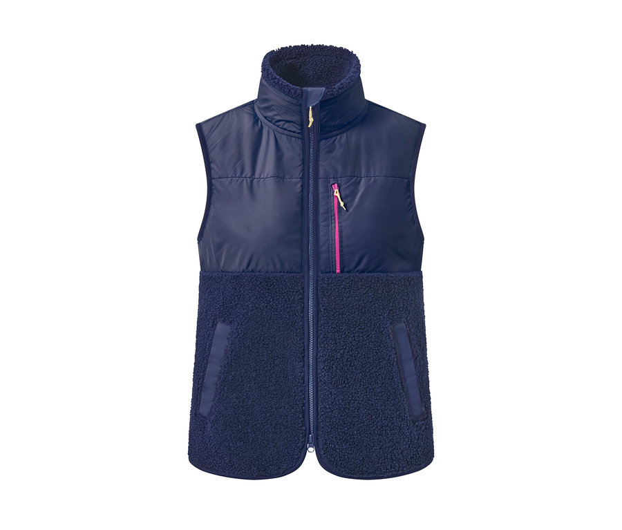 Marineblaue Teddy-Weste.