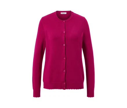 Feinstrick-Cardigan mit Wellenkante.