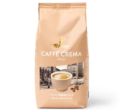 Eine Packung Caffè Crema Mild - 1 kg Ganze Bohne und ein Caffè Crema Bestseller-Set.