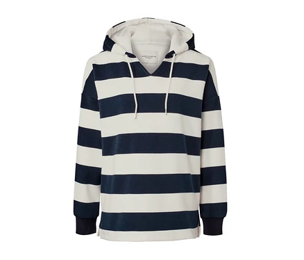 Gestreifter Hoodie.