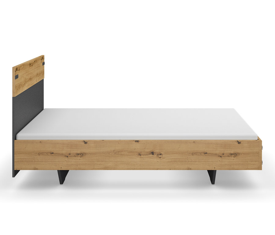 rauch Bett »Butte«, 140x200 cm mit Holzrahmen und weißer Matratze.
