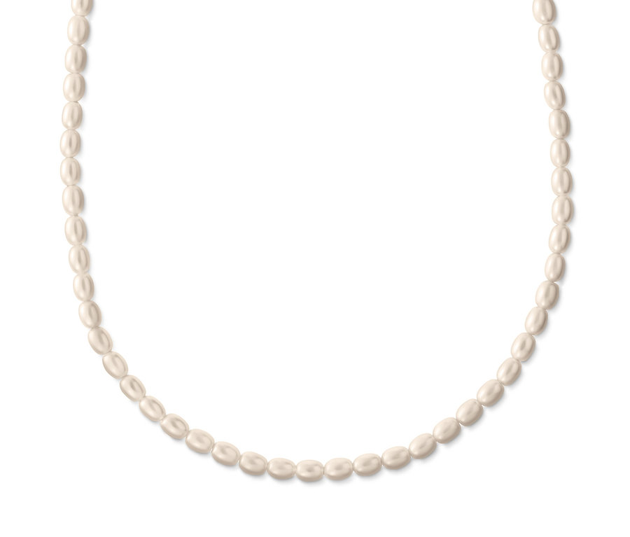 925 Silber Kette Tiny Pearls auf weißem Hintergrund.