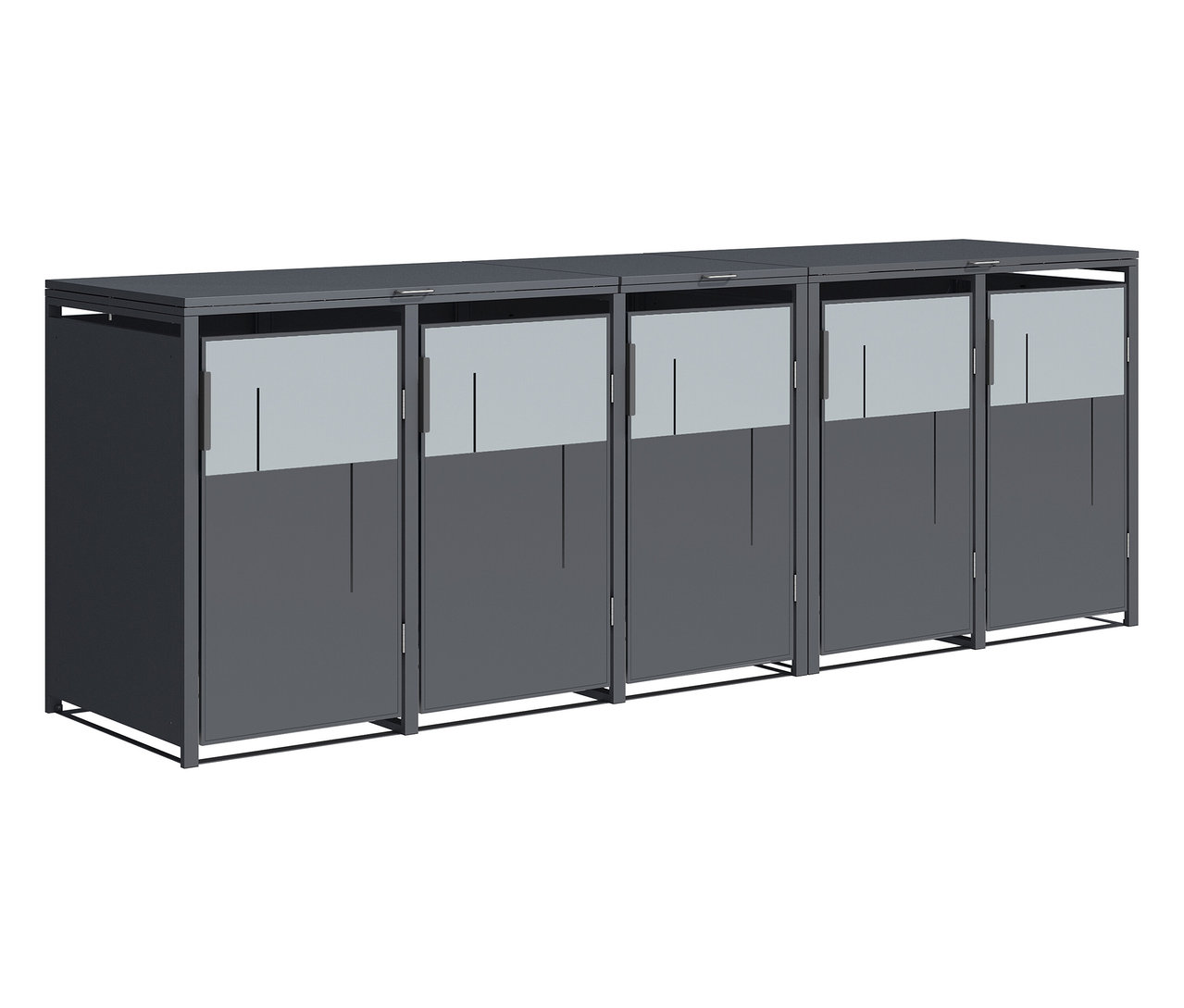 Graue Mülltonnenbox, 5er.