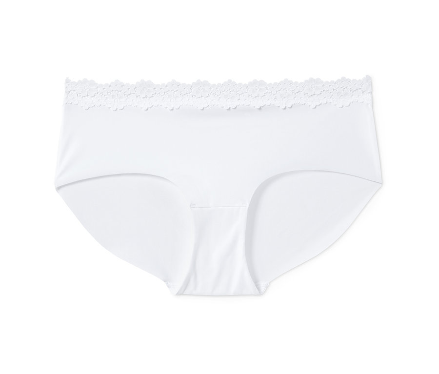 Weisse 3 Magic-Cut-Pantys mit Spitze.