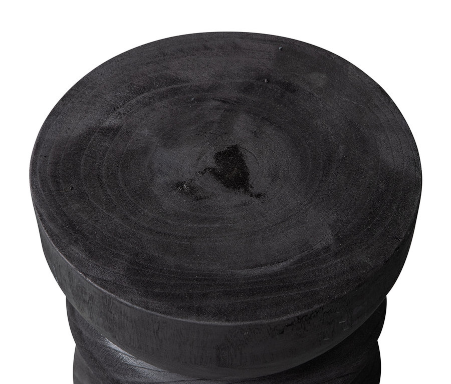 Detailansicht des schwarzen Woood Hockers »Bikkel«.