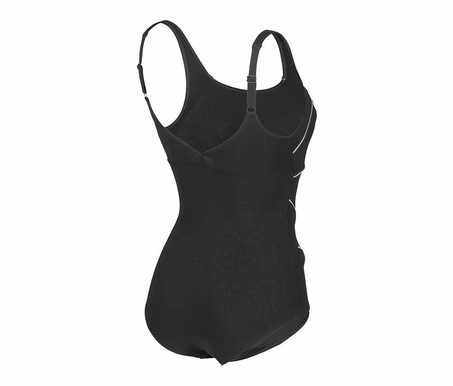 Schwarzer arena Shapewear Damen Badeanzug Jewel R Low C-Cup.