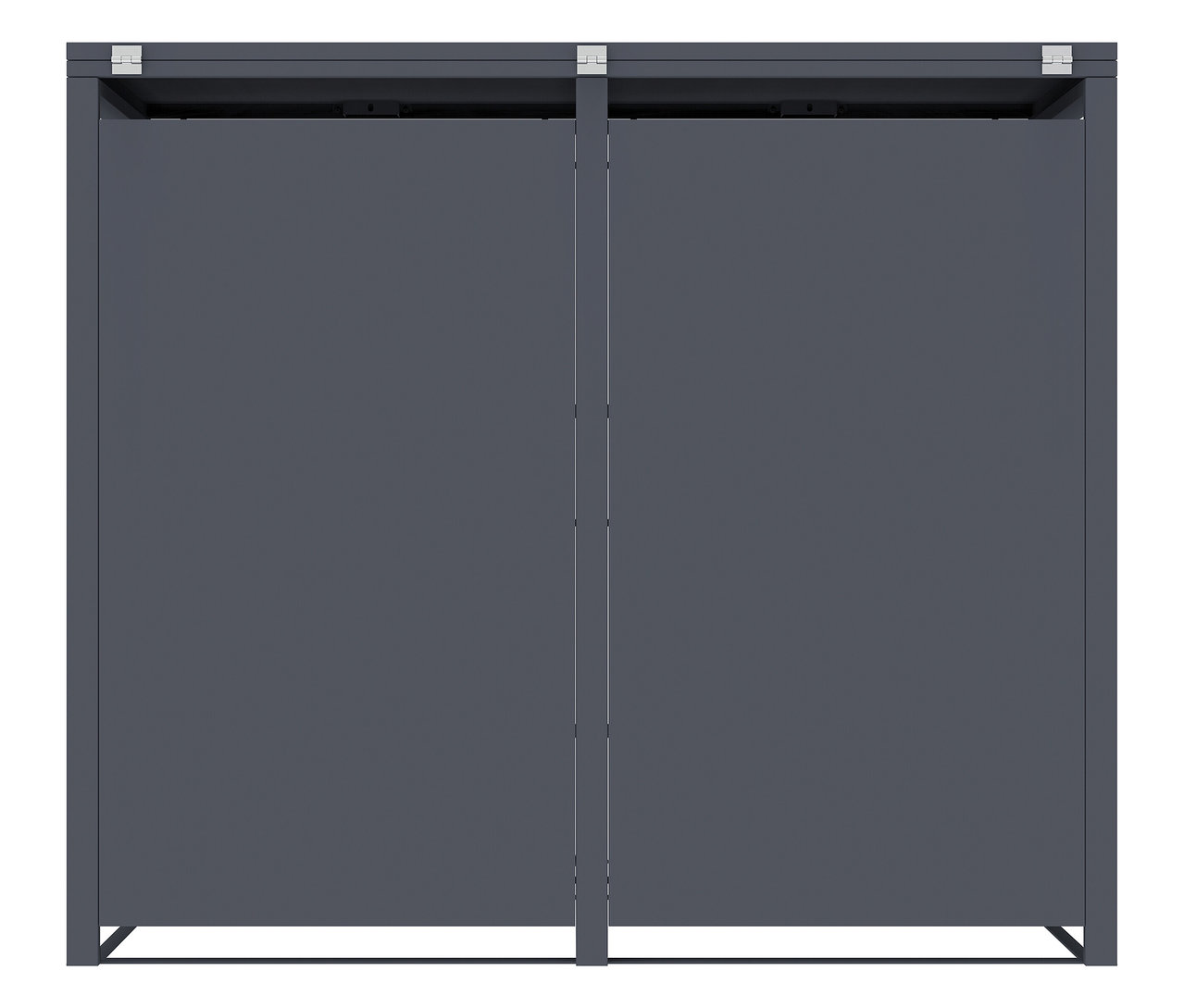 Graue Mülltonnenbox für zwei Mülltonnen