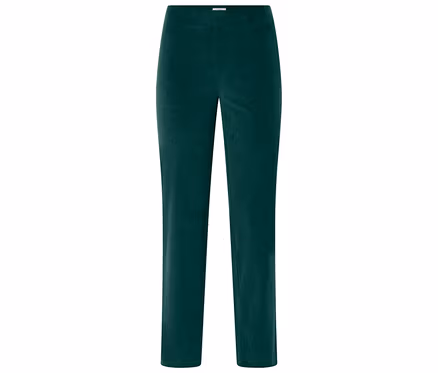 Grüne, lange Hose mit geradem Bein und elastischem Bund.