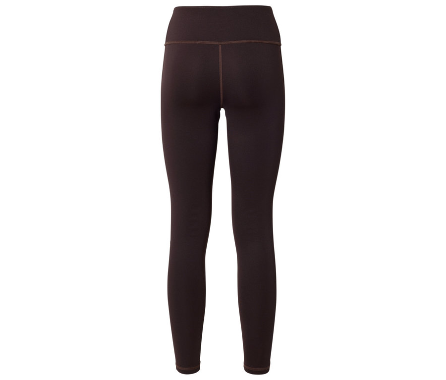 Dunkelbraune Leggings von hinten.
