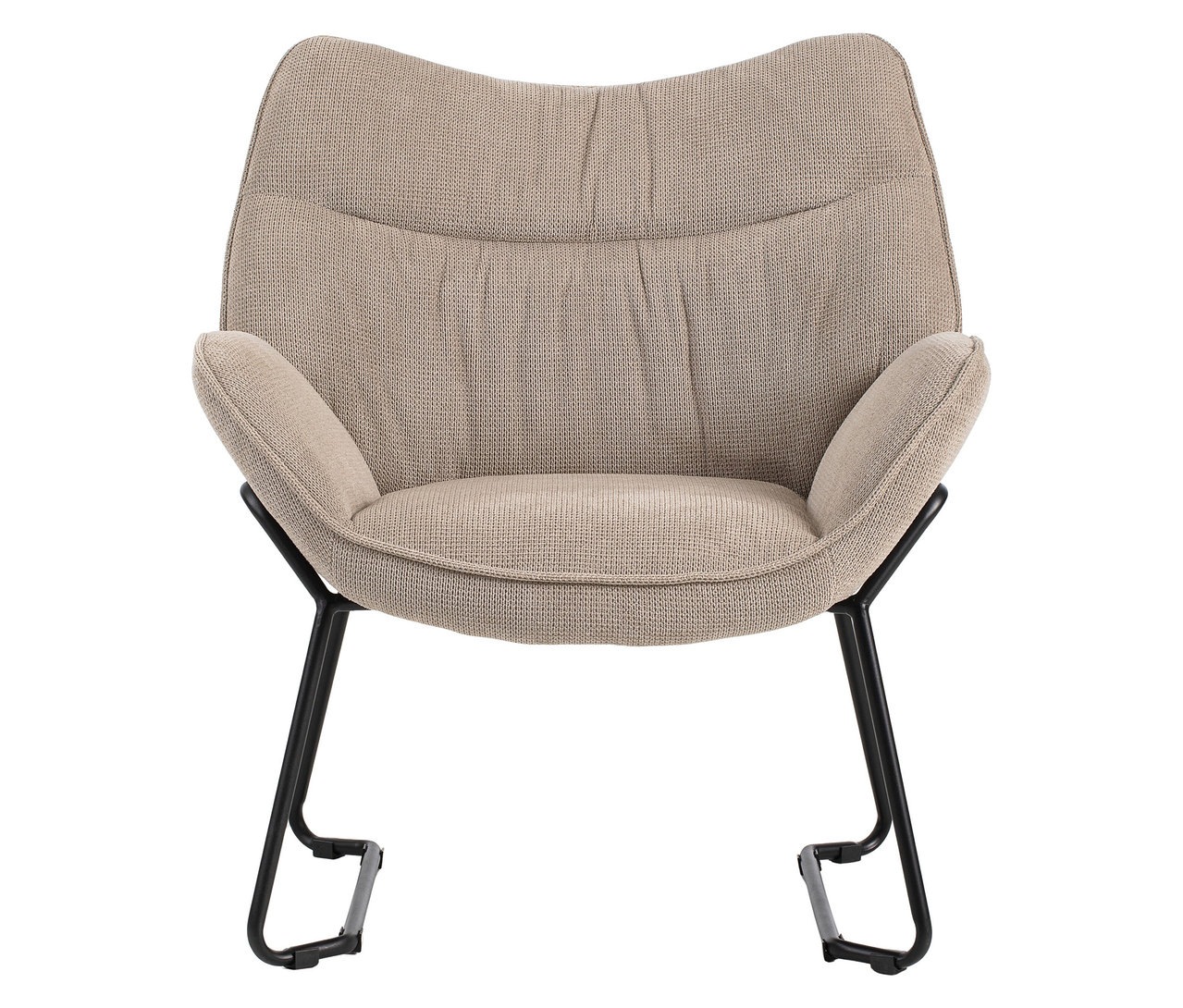 Beiger DeVries Sessel »Aliano« mit schwarzem Gestell.