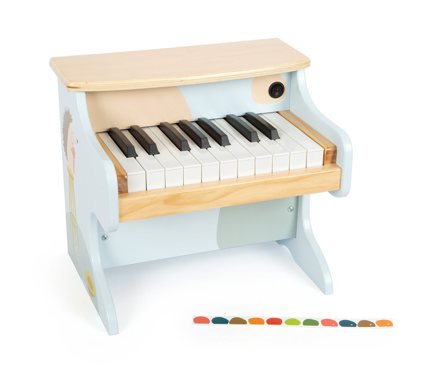 Blaues small foot Klavier »Groovy Beats« mit Notenstreifen.