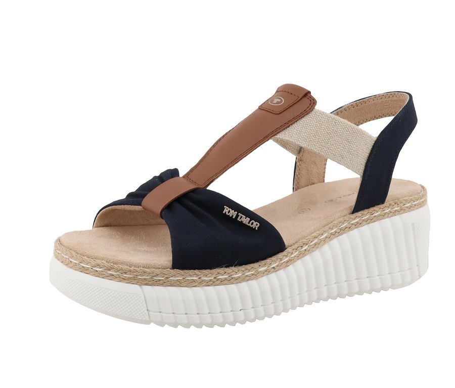 Tom Tailor Sandale, Textil/PU navy.