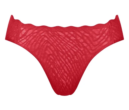 Rote, hochgeschnittene Sloggi ZERO Feel Bliss Festive High Leg Unterhose.