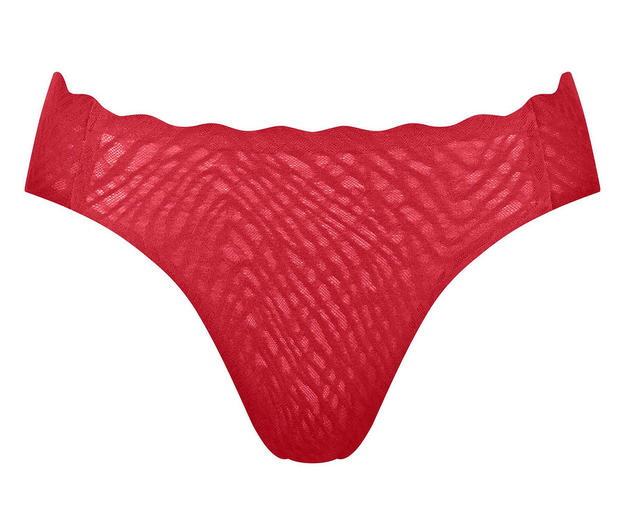 Rote, hochgeschnittene Sloggi ZERO Feel Bliss Festive High Leg Unterhose.