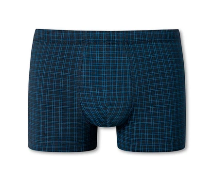 Eine karierte SCHIESSER Shorts.