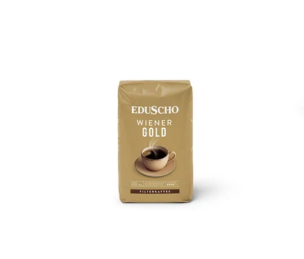 Eine Packung EDUSCHO Wiener Gold Kaffeebohnen.