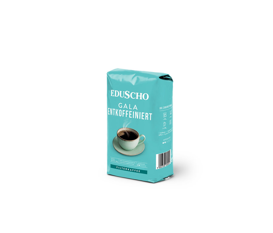 Eine Packung EDUSCHO Gala Entkoffeiniert Filterkaffee.