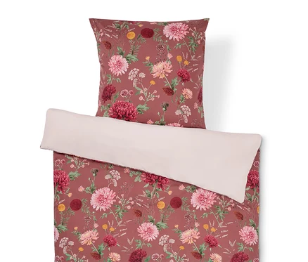 Microfaser-Bettwäsche in Normalgröße mit Blumenmuster.