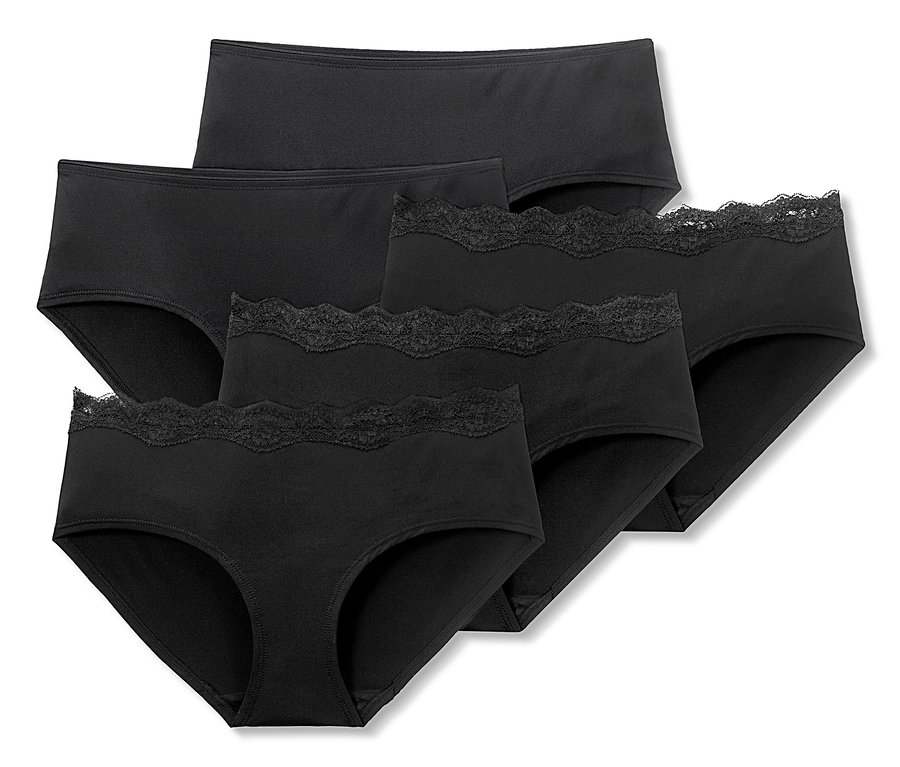Fünf schwarze Pantys.