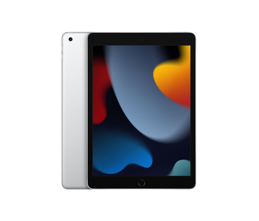 Silberfarbenes Apple iPad 9. Generation, 64 GB, Wi-Fi.