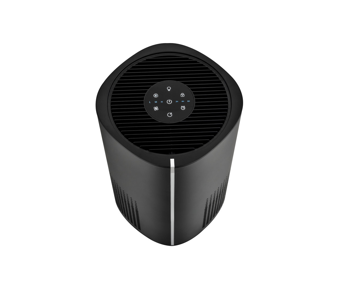 Nahaufnahme des schwarzen Premier Luftreinigers »PI-CA-250F« von oben.