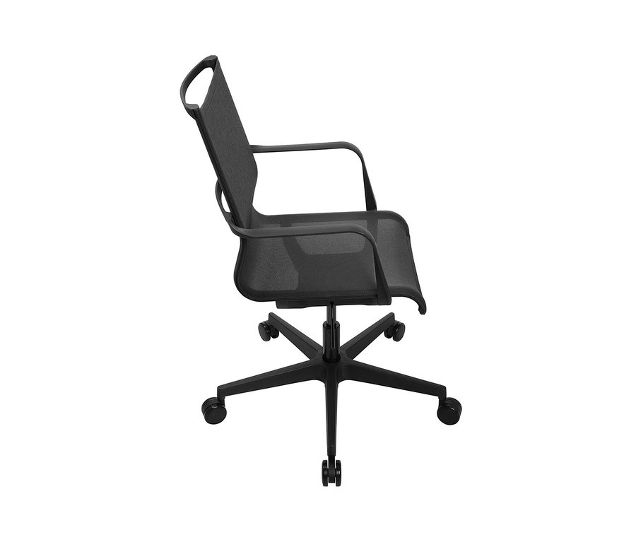 Detailansicht des schwarzen Topstar Bürostuhls »SITNESS Life 40« mit Rollen.