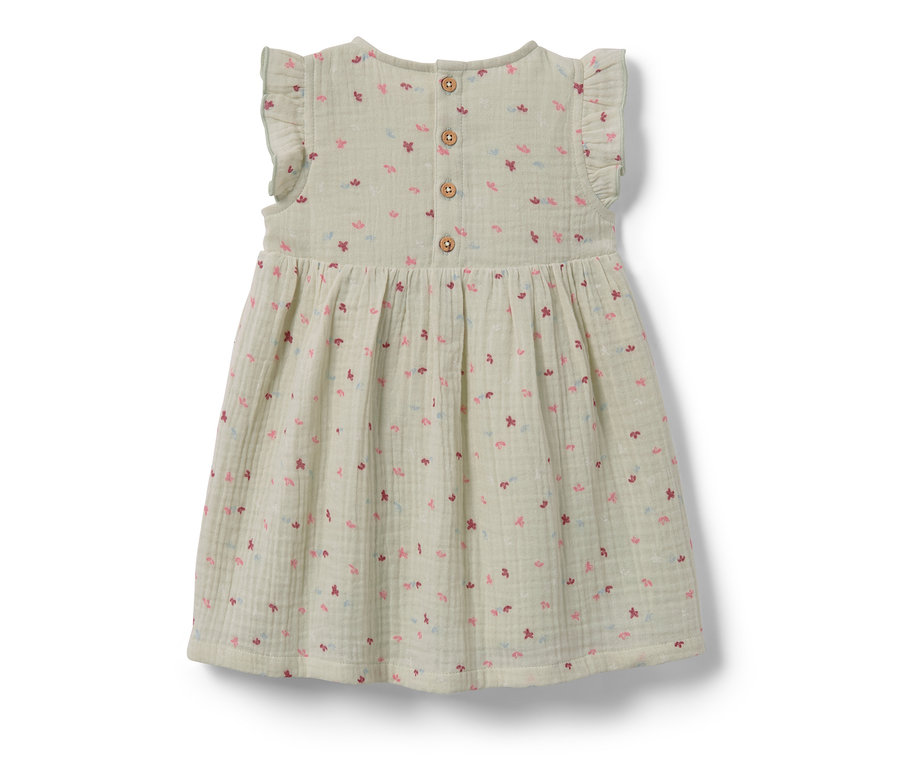 Baby-Webkleid mit Blumenmuster.